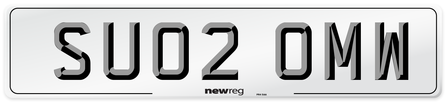 SU02 OMW Number Plate from New Reg